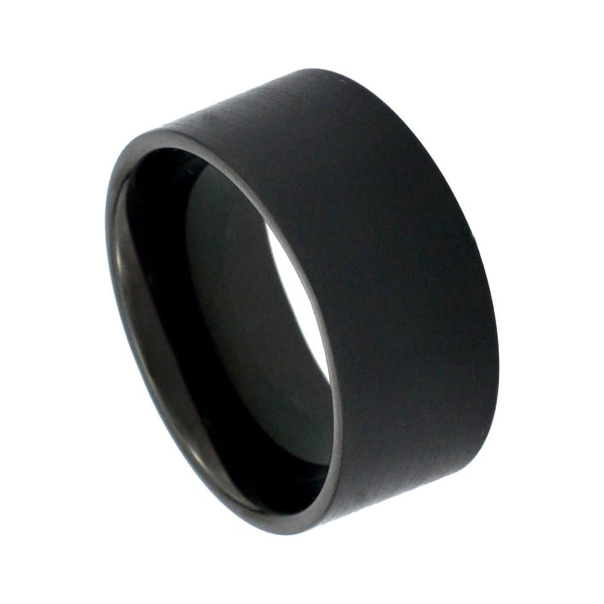 12mm Black Tungsten Flat-Cut Brushed Band