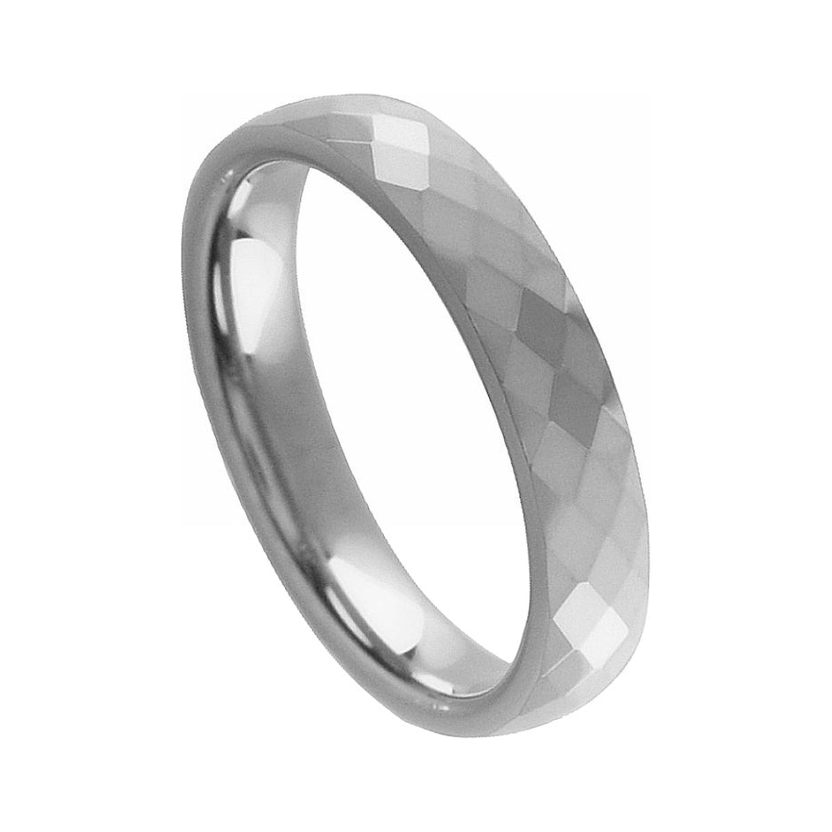 4mm Tungsten Faceted Domed Band