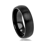 6mm Black Tungsten Brushed Domed Band