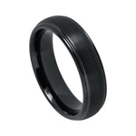6mm Black Tungsten Domed Brushed Band