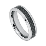 6mm Tungsten Band with Black Carbon Fiber Inlay
