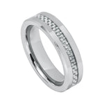 6mm Tungsten Band with Gray Carbon Fiber Inlay