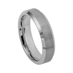 6mm Tungsten Brushed Beveled-Edge Band