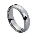 6mm Tungsten Faceted Domed Band