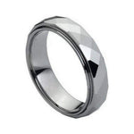 6mm Tungsten Faceted Domed Stepped-Edge Band