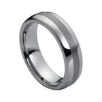6mm Tungsten High-Polish Band with Brushed Center Line