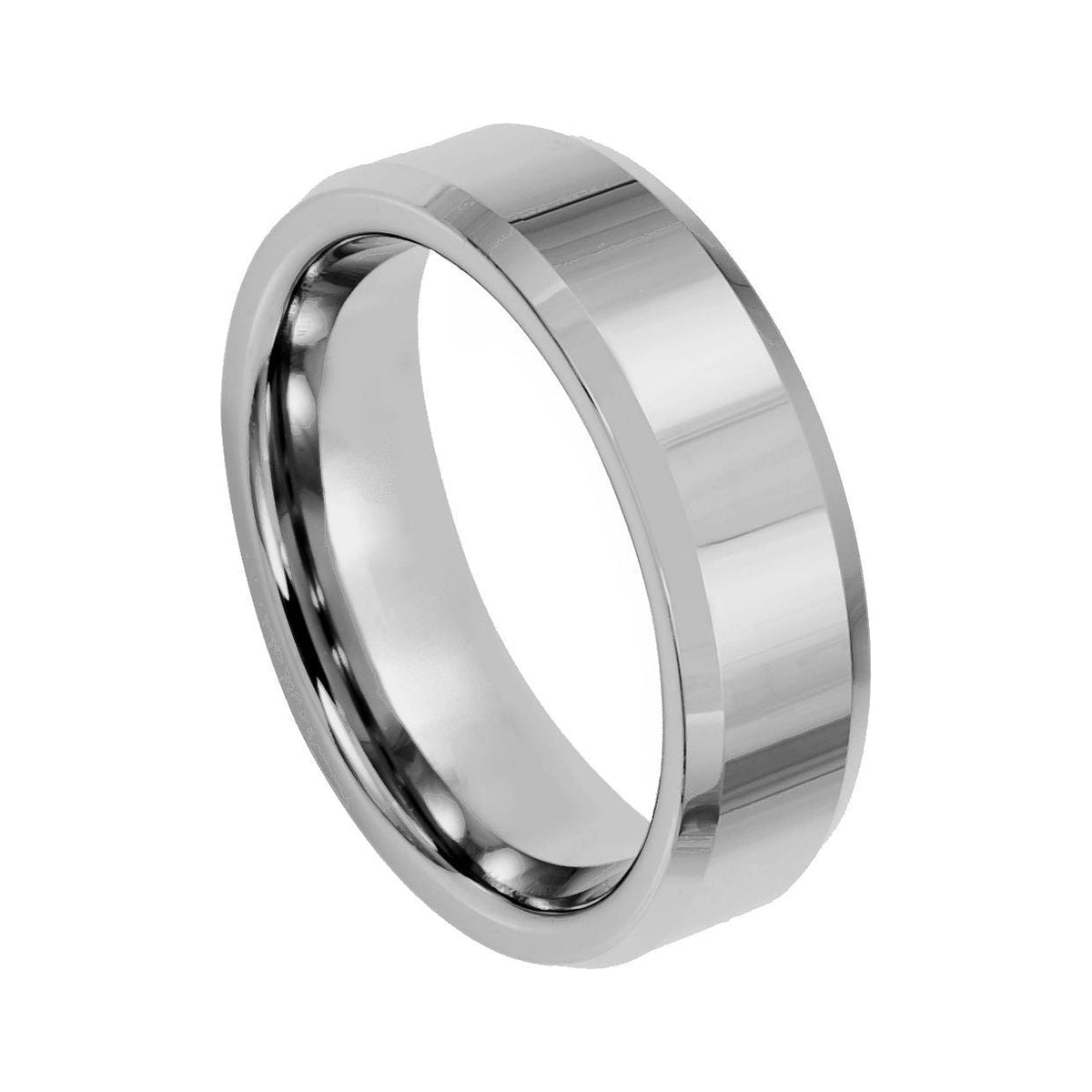 6mm Tungsten High-Polish Beveled-Edge Band