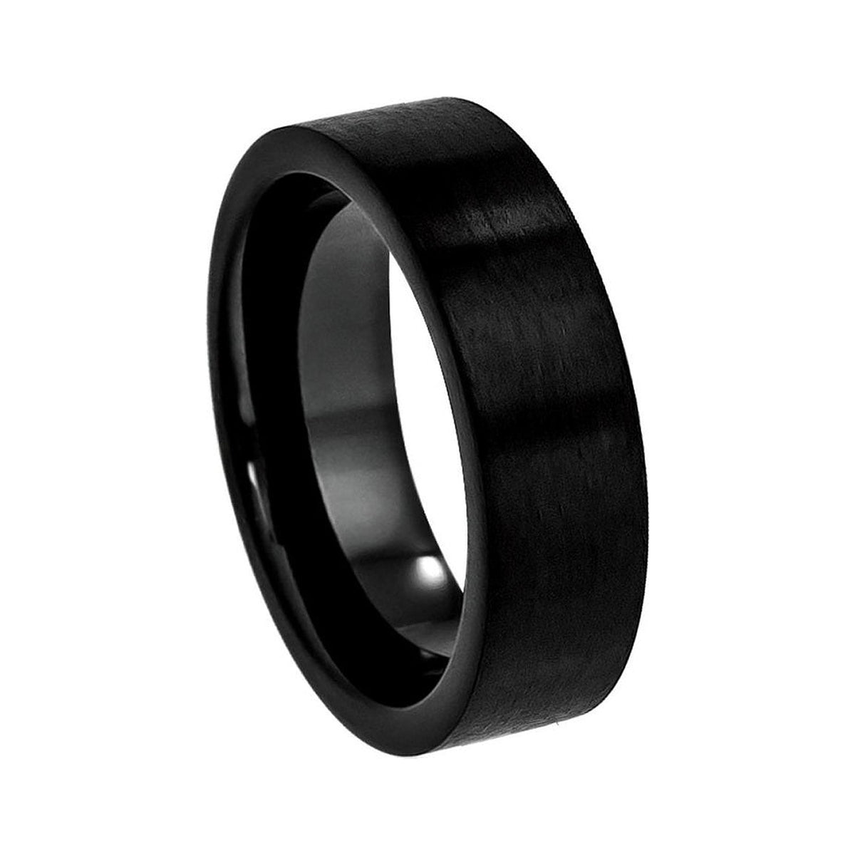 7mm Black Tungsten Flat Brushed Band