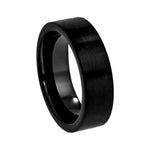7mm Black Tungsten Flat Brushed Band