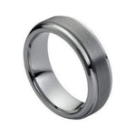 7mm Tungsten Band with Brushed Center & Polished Steps