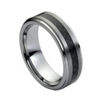 7mm Tungsten Brushed Band with Black Carbon Fiber Inlay