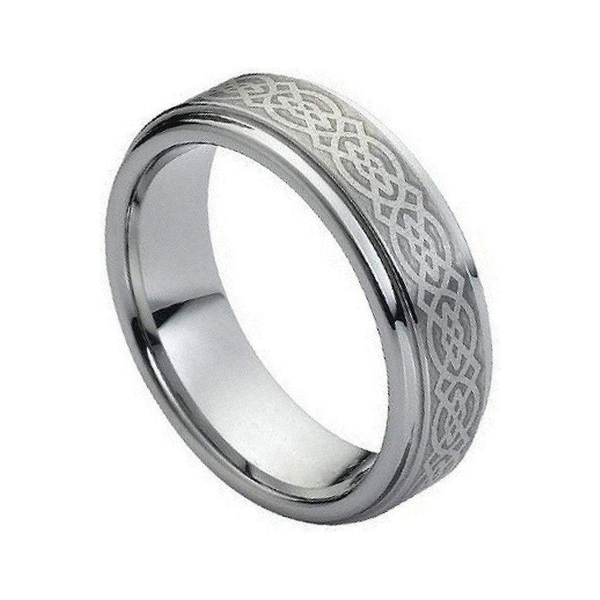 7mm Tungsten Brushed Celtic Knot Band