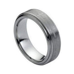 7mm Tungsten Brushed Engraved Cross Band