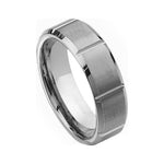 7mm Tungsten Brushed Vertical-Groove Band