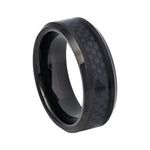 8mm Black Tungsten Band with Carbon Fiber Inlay