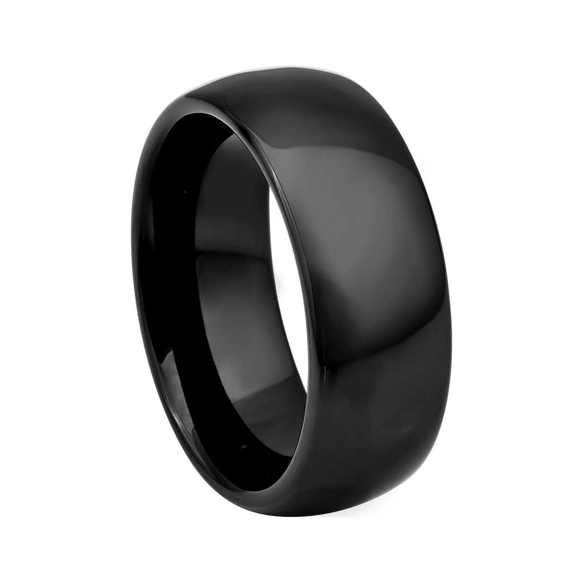 8mm Black Tungsten Classic High-Polish Domed Band