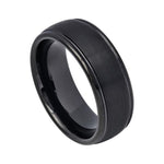 8mm Black Tungsten Domed Brushed Band