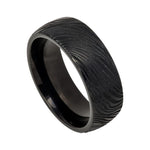 8mm Black Tungsten Mokume Gane Band