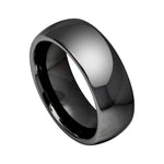 8mm Black Tungsten Smooth High-Polish Domed Band