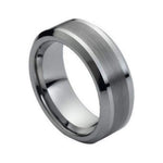 8mm Tungsten Band with Brushed Center & Polished Edges