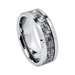 8mm Tungsten Band with Gray Carbon Fiber Inlay
