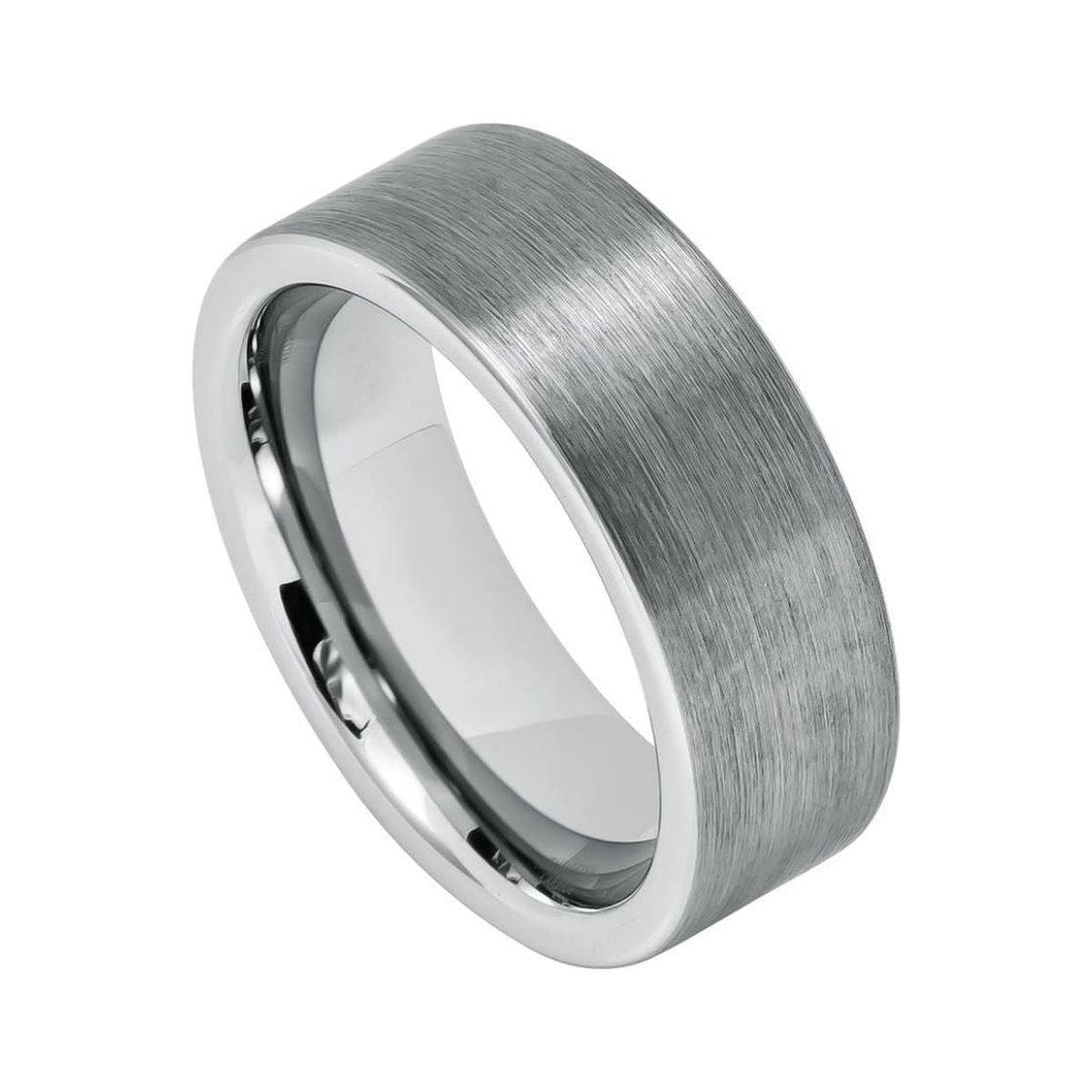 8mm Tungsten Brushed Flat-Cut Band