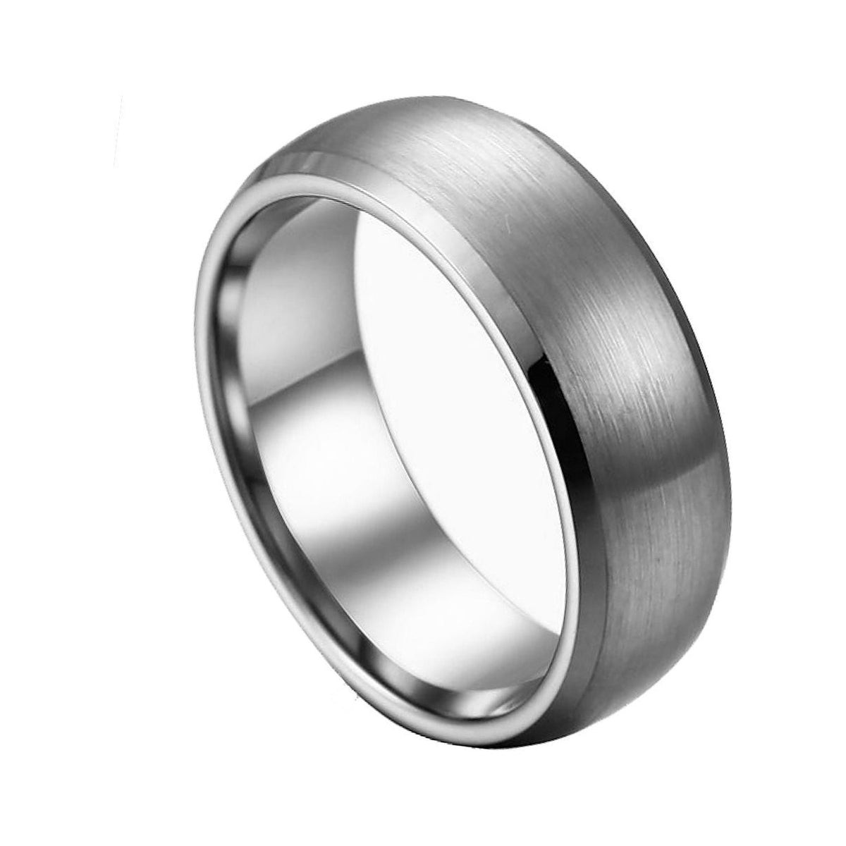 8mm Tungsten Brushed Low-Bevel Band