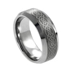 8mm Tungsten Celtic Beveled-Edge Band