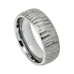 8mm Tungsten Domed Tree Bark Band