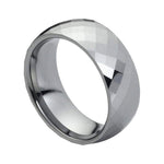 8mm Tungsten Faceted Domed Band