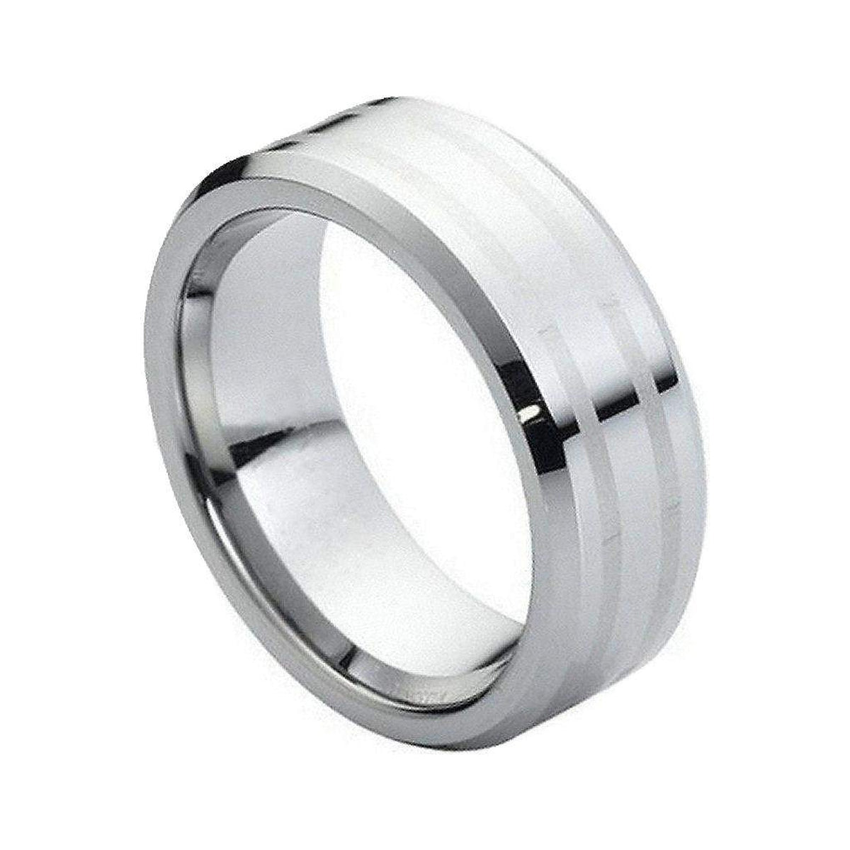 8mm Tungsten High-Polish Double-Line Band
