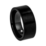 9mm Black Tungsten Flat Brushed Band