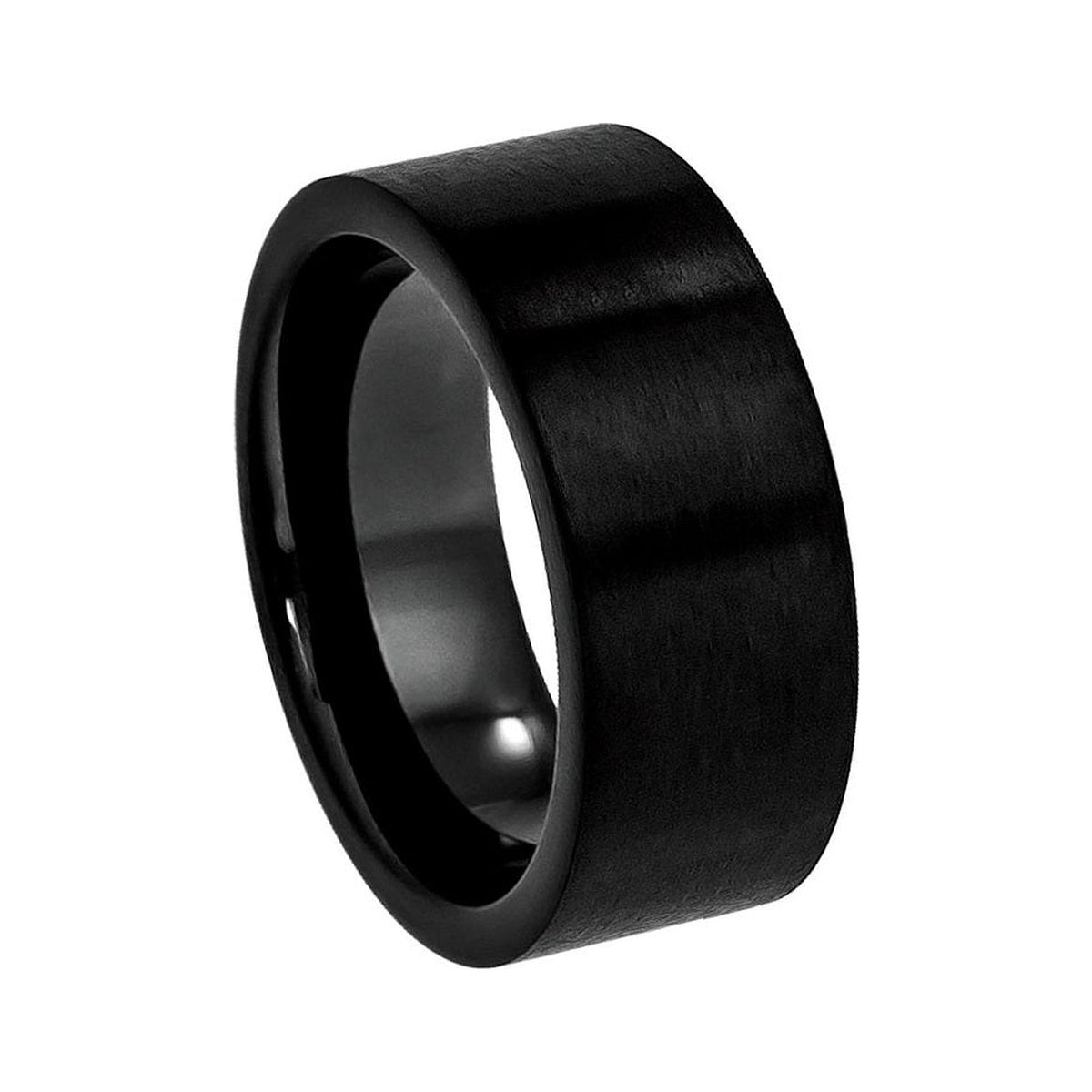 9mm Black Tungsten Flat Brushed Band
