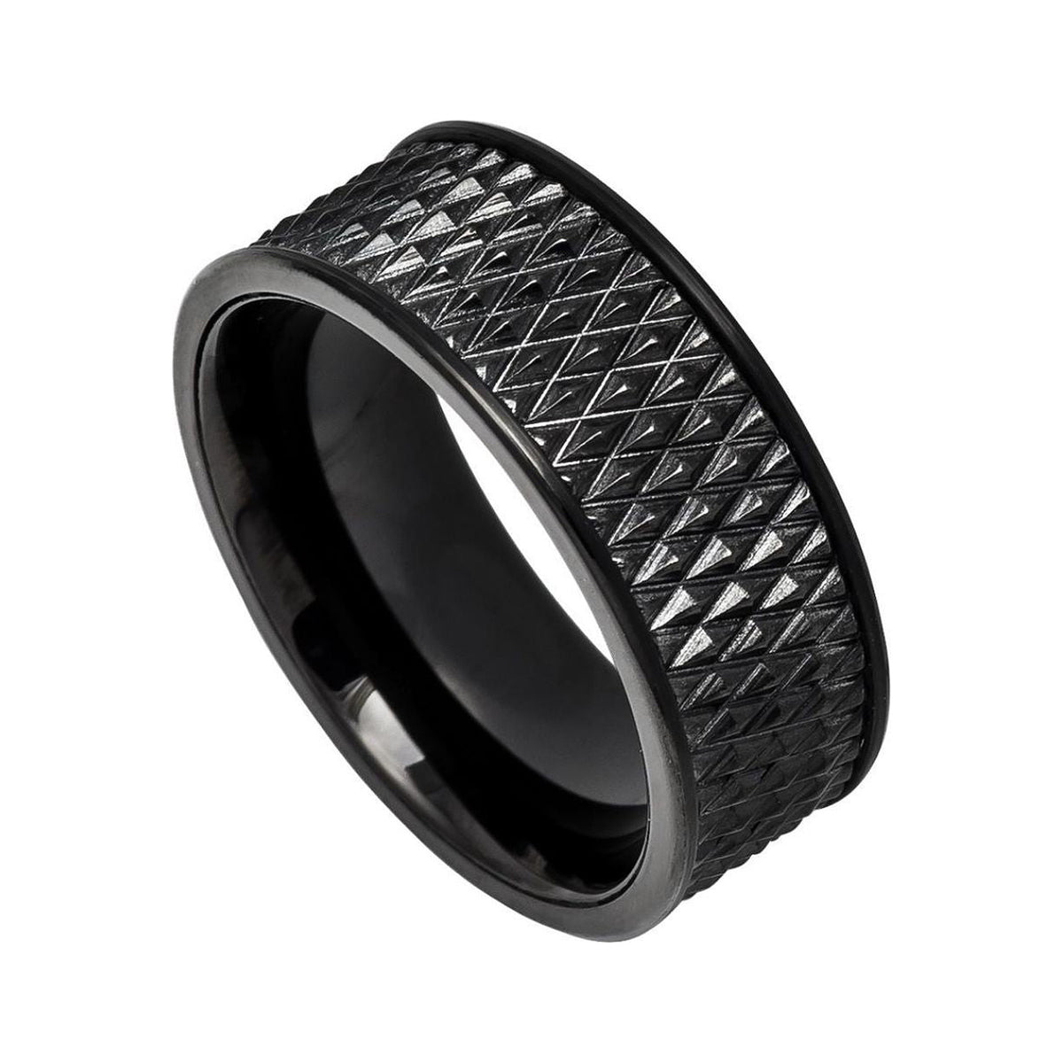 9mm Black Tungsten Parallelogram Band