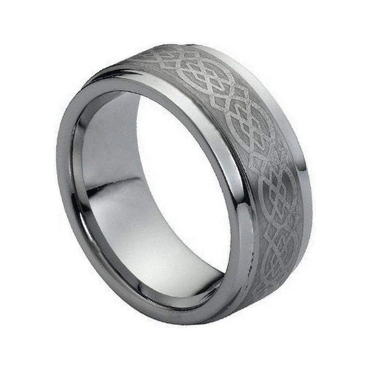 9mm Tungsten Brushed Celtic Band