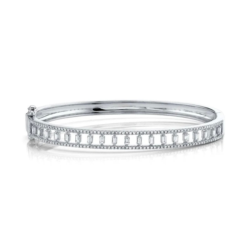 Baguette & Round Diamond Bangle - Pasha Fine Jewelry