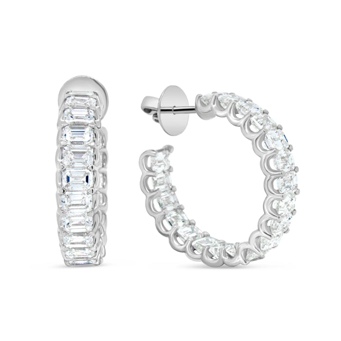 Inside/Out Emerald Hoops - Pasha Fine Jewelry