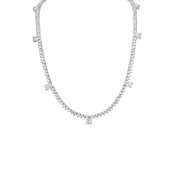 3 prong tennis necklace