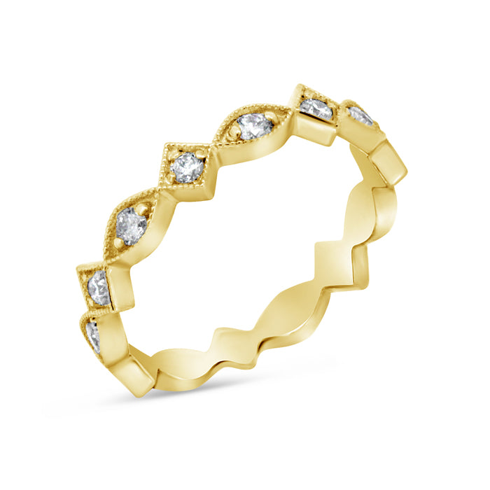 Scallop & Square Eternity Band - Pasha Fine Jewelry