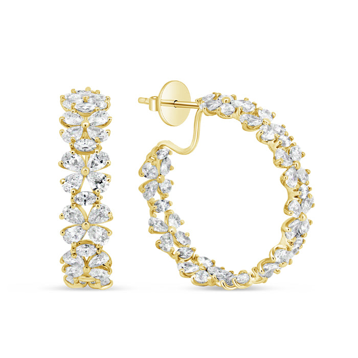 pear and marquise hoop earrings
