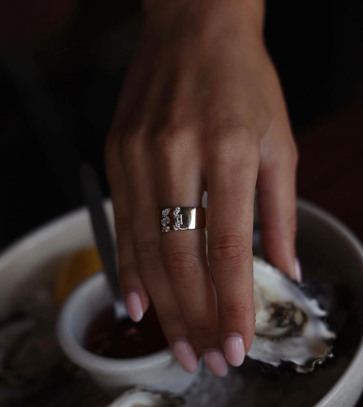 Mixed Diamonds Cigar Band - Pasha Fine Jewelry