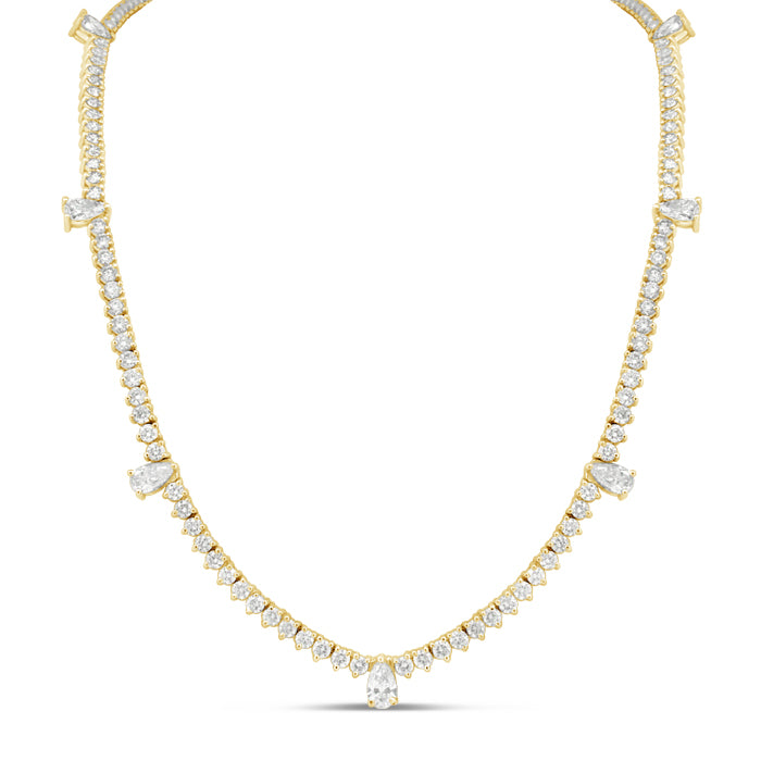 7 Pear Tennis Necklace - Pasha Fine Jewelry