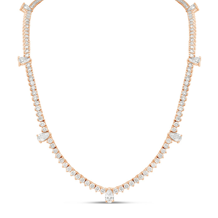 7 Pear Tennis Necklace - Pasha Fine Jewelry