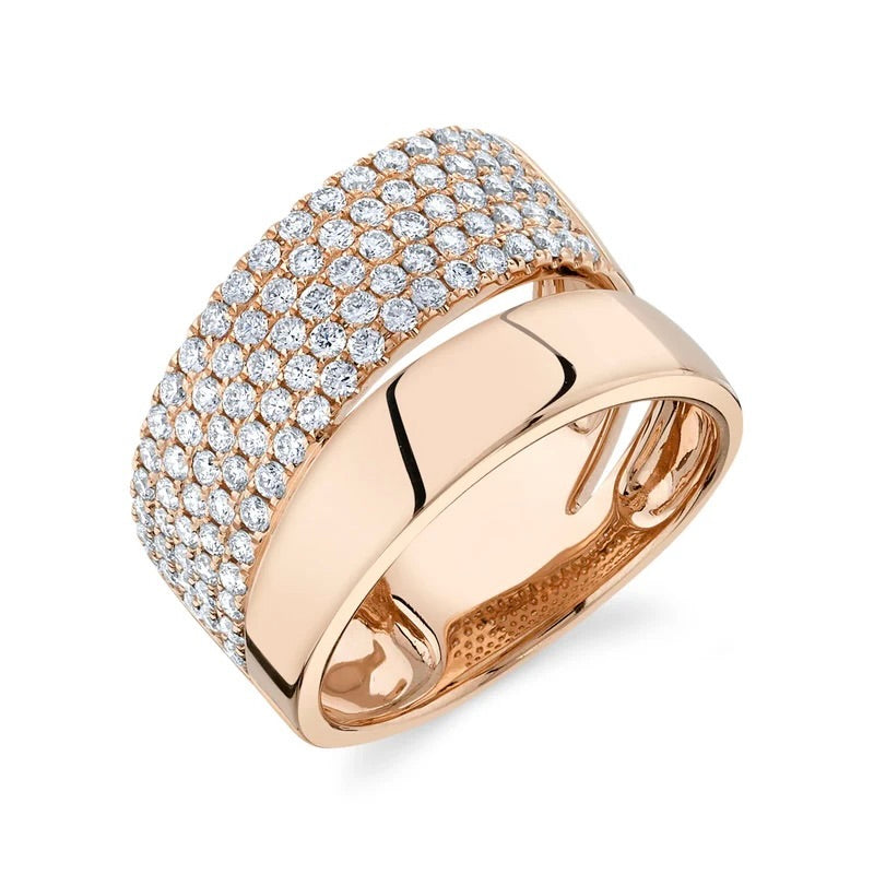Double Band Pavé Wrap Ring - Pasha Fine Jewelry