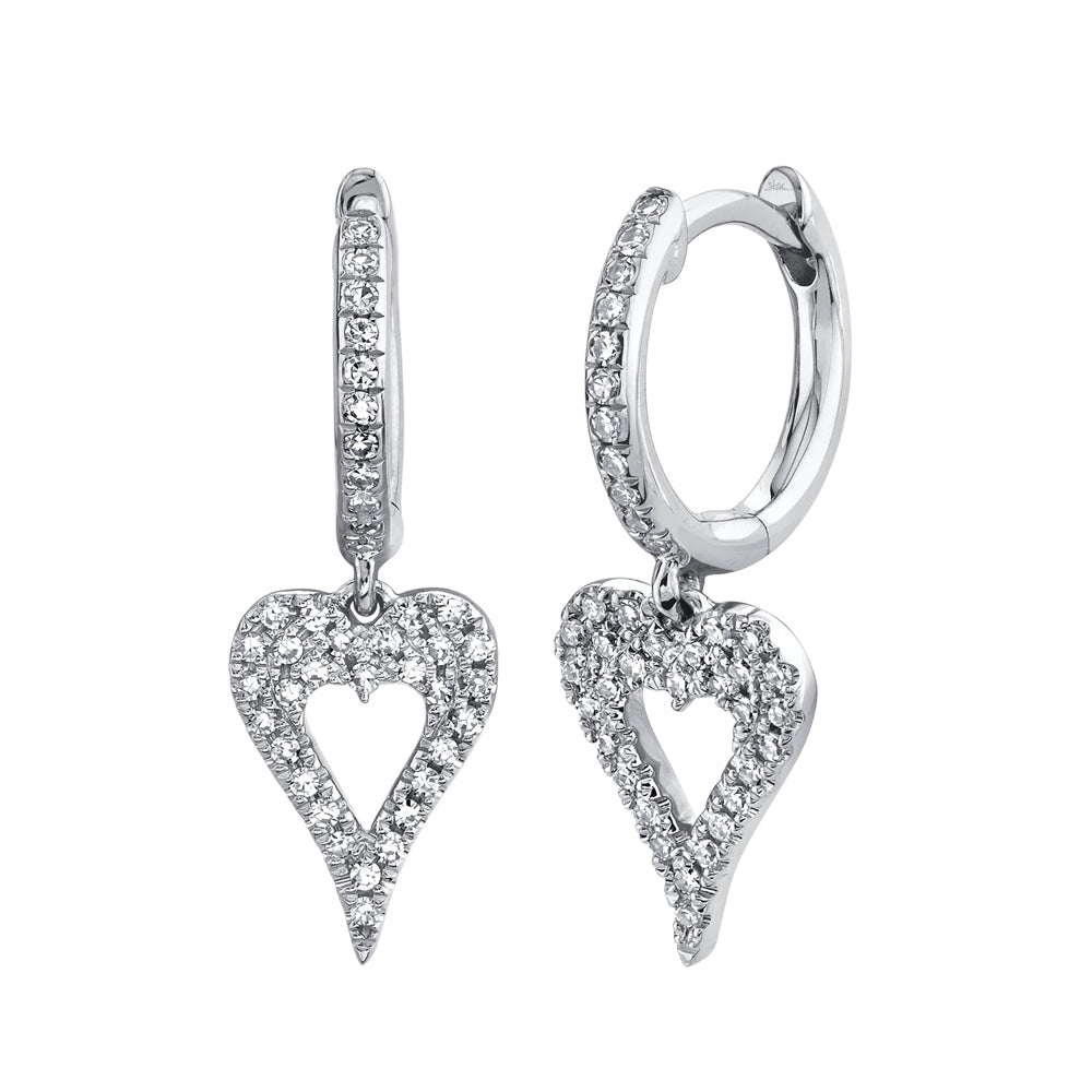 Pavé Heart Huggies - Pasha Fine Jewelry