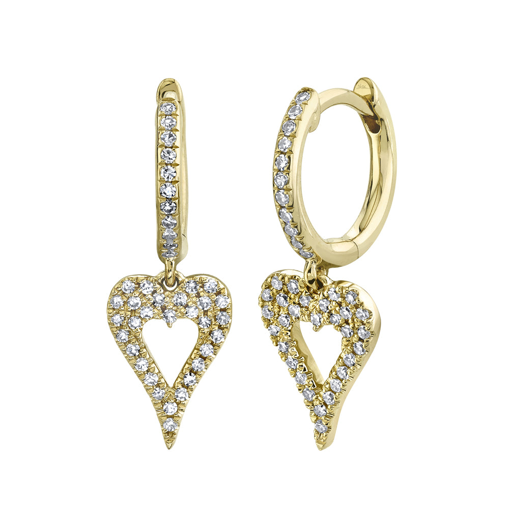 Pavé Heart Huggies - Pasha Fine Jewelry