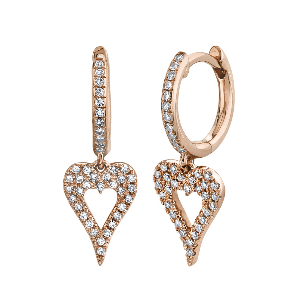 Pavé Heart Huggies - Pasha Fine Jewelry