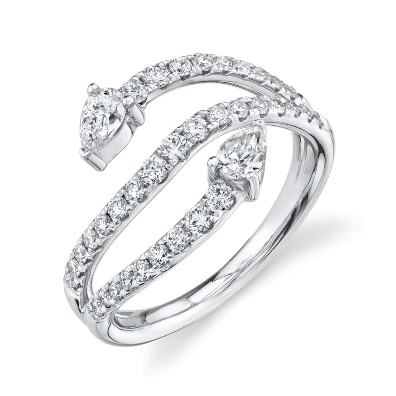 Pear and Pavé Diamond Ring - Pasha Fine Jewelry
