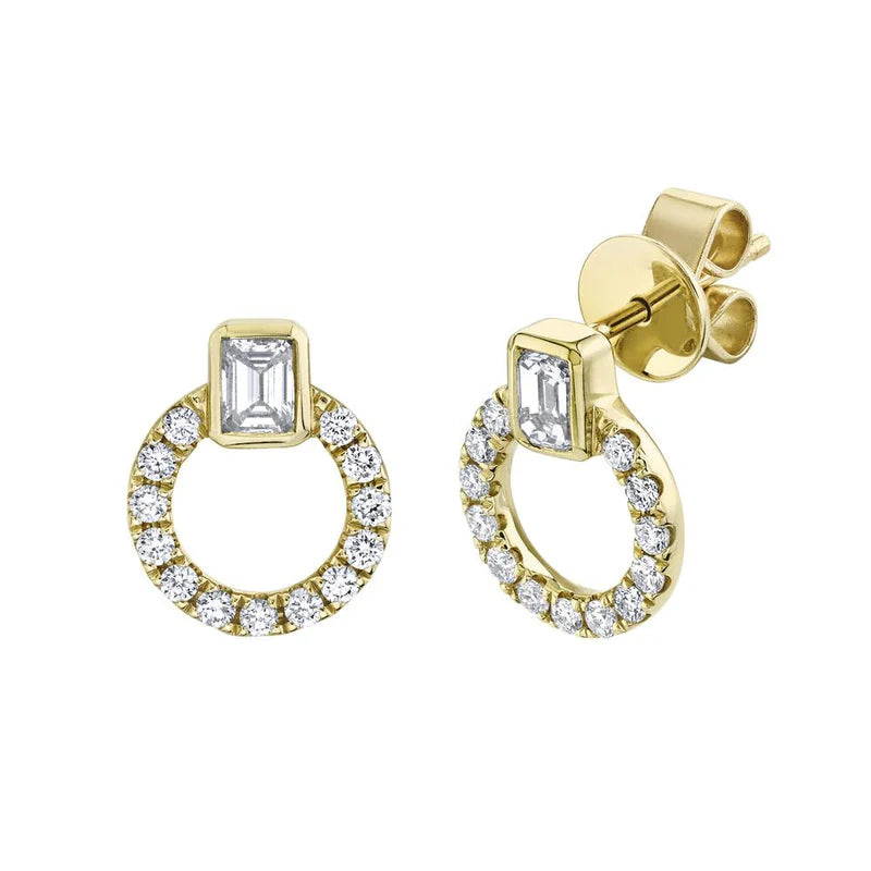 emerald bezel earring