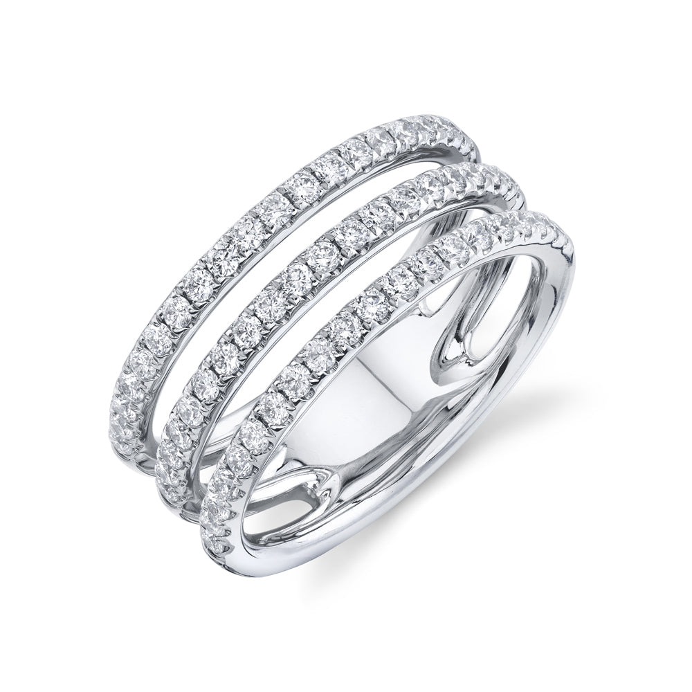 Three Row Pavé Diamond Ring - Pasha Fine Jewelry